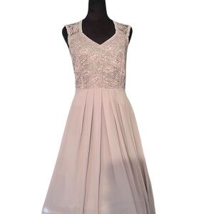 Sylviey Dusty Rose‎ Women Size 2 Chiffon And Lace Dress Floor Length
